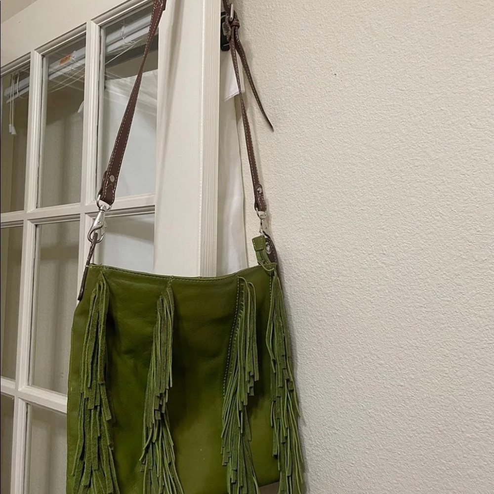 Nino Bossi Leather Fringe Boho crossbody